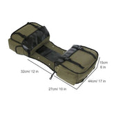 Motorcycle saddle bag textile with leather decoration, heavy-duty duck cotton, large storage, perfect for fitness and boxing equipment.